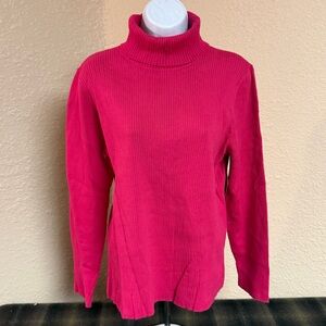 4/$15 Coldwater Creek Fuchsia Ribbed Turtleneck
